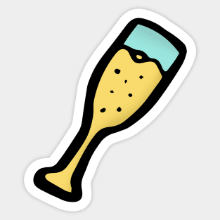 Party Glass Doodle Art Sticker